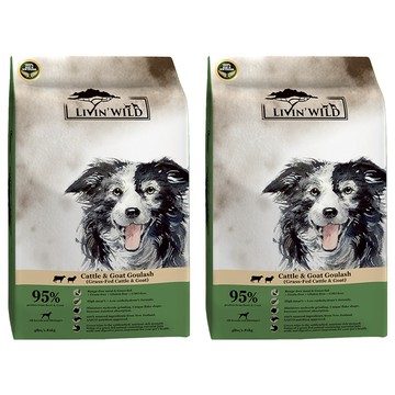 LIVIN'WILD 野宴 全齡犬 草飼無穀配方 乾飼料  草飼牛 + 野牧山羊  1.81kg  2袋