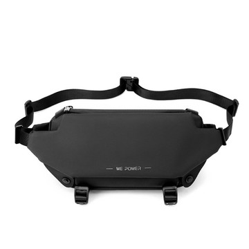 【WP】簡約風多功能防潑水腰包/胸包/斜挎包－黑色