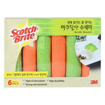 3M Scotch-Brite 百利 環保壓克力纖維洗碗巾  6入  1盒