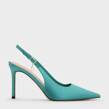 寶石綴飾裸跟鞋