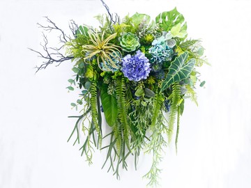 高擬真藍繡球綠植栽裝置壁飾 免運專人配送限雙北市 其餘地區需補