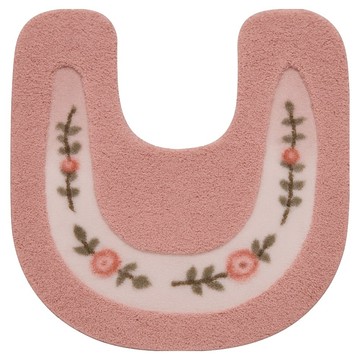 Mini嚴選 田園U型花朵馬桶吸水地墊 CN0506-P  粉色  50 x 50cm