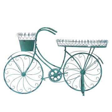 自行車鐵藝花架置物架創意歐式花盆戶外歐式花園雜貨庭院別墅落地