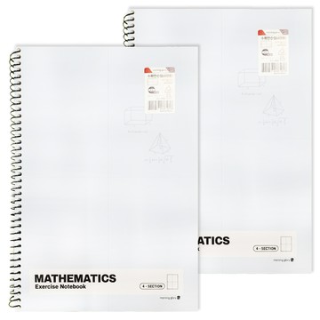morning glory #3500 數學練習本 4分隔 左裝訂  顏色隨機  2本