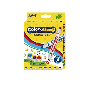 【韓國AMOS】8色雙頭設計印章彩色筆