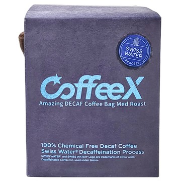 CoffeeX 浸泡濾袋式99.9%無咖啡因咖啡（中焙）瑞士水無咖啡因處理法阿拉比卡咖啡豆  11.5g  10包  1盒