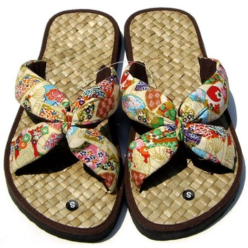 拖鞋 ★和風花漾★ 輕爽 自在 透氣 日式手工草編拖鞋/涼鞋/slippers-咖啡色套式
