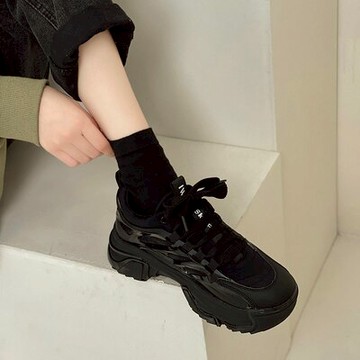 女士休閒運動鞋老爹鞋潮流時尚百搭厚底女鞋復古流行女性運動鞋【聚物優品】