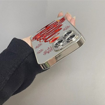 🔥南區現貨🔥煙花聖誕樹iPhone16/15pro手機殼蘋果12/14/13/11電鍍xr/7p鏡面xs