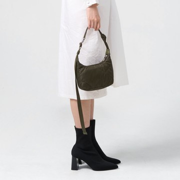 LIGHT 輕柔光 船型迷你手提包 - 橄欖綠/簡約黑