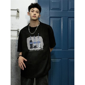 免運 夏天男裝 韓版 100%純棉 寬鬆t 大學t 短袖t恤男 oversize 短袖上衣 shirt 韓t 3071