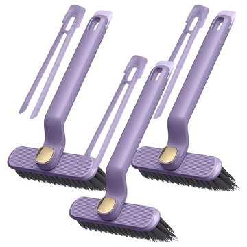 德利生活 360度旋轉多功能清潔刷  紫色  3支