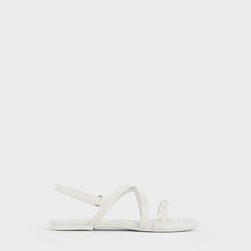 兒童珍珠小花交叉帶涼鞋