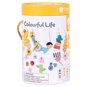 Classic WORLD 客來喜 經典木玩 20164  花漾串珠  1組