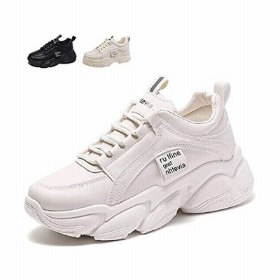 Mabalar 厚底スニーカー レディース 黒 ダッドスニーカー 白 韓国 人気 レディース 厚底シューズ ベージュ 24 5 Cm 通販 Lineポイント最大get Lineショッピング