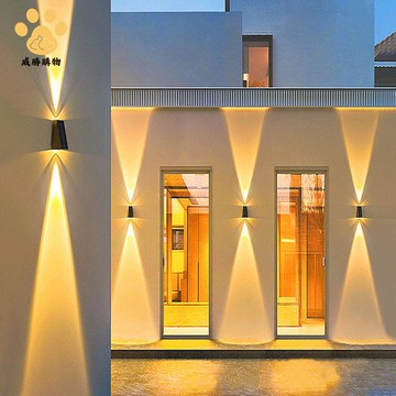 特價出 庭院燈 裝飾燈 太陽能戶外壁燈庭院景觀裝飾燈別墅新型花園圍墻射燈防水洗墻燈 可開發票 現貨直出wy10