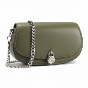 Michael Kors MILA高雅美型皮革金屬鍊帶肩背/斜背包35T5S1MC5L(橄欖綠)