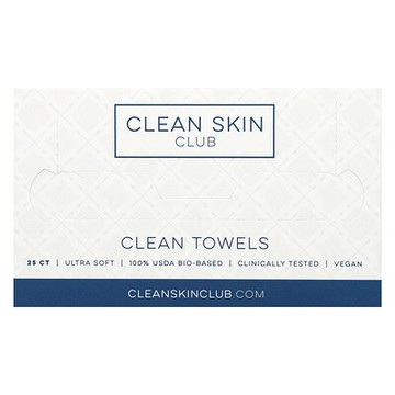 Clean Skin Club, 清潔毛巾，一次性，25 件