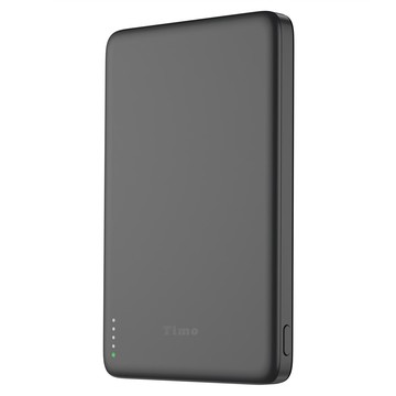 Timo 超薄磁吸快充行動電源 5000mAh 原廠保固  黑色  PRL-136