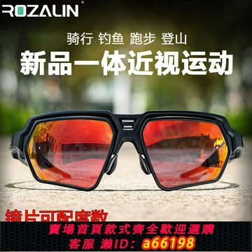【台灣公司 可開發票】ROZALIN一體式近視騎行眼鏡偏光運動防風沙護目鏡變色自行車裝備