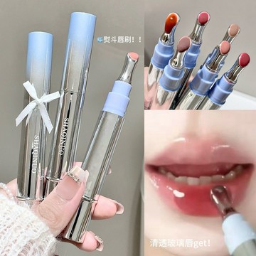 臺灣/✨脣泥【易上色】冰透小熨斗脣蜜鏡面水光脣釉裸色口紅不掉色DFN