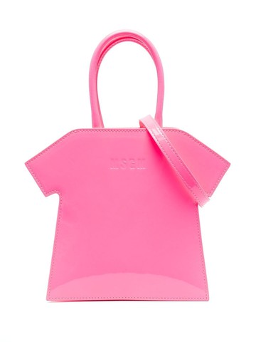 MSGM - T-shirt shaped tote bag - women - Calf Leather - One Size - Pink