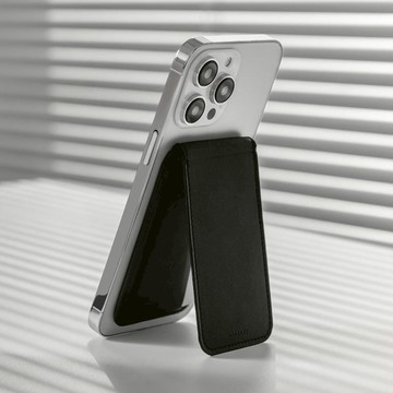 SNAP 磁吸支架皮革卡包 黑色