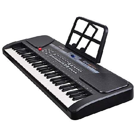 iMeshbean 61 Key Music Electronic Keyboard Electric Digital Piano Organ w Stand Optional (Black keyboard with stand)