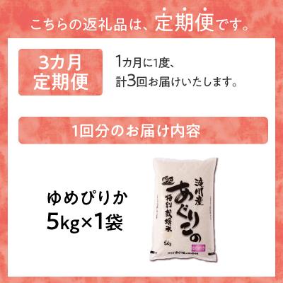 ふるさと納税 滝川市 特別栽培ゆめぴりか 5kg 3ヶ月連続