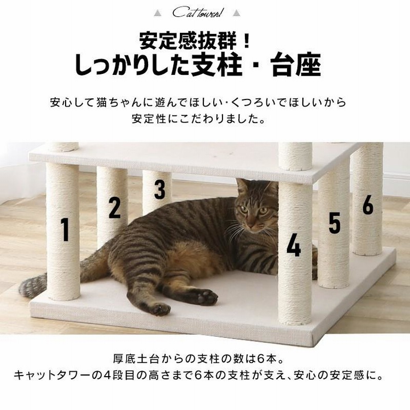 キャットタワー スリム 猫タワー 省スペース 据え置き 猫 タワー 大型