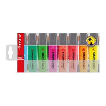 【STABILO】思筆樂 BOSS ORIGINAL 波士經典螢光筆 8色組 / 盒 70/8