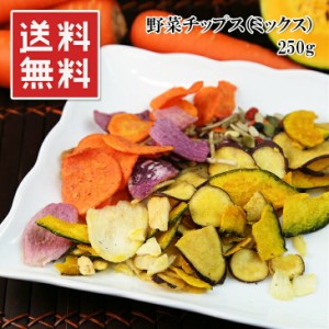 野菜チップス ミックス 250g 色とりどりの野菜を低温フライしました さつまいも、かぼちゃ、紫芋、人参、いんげん、里芋 常温 メール便