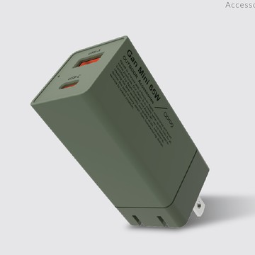 Opro9｜GaN氮化鎵 65W mini快充電源供應器-軍綠色