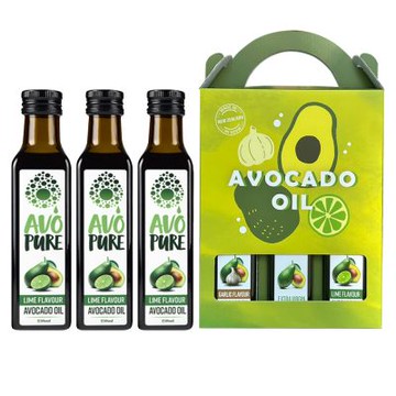 紐西蘭 AVOPURE特級冷壓酪梨油(萊姆風味)250ml x 3瓶-禮盒組