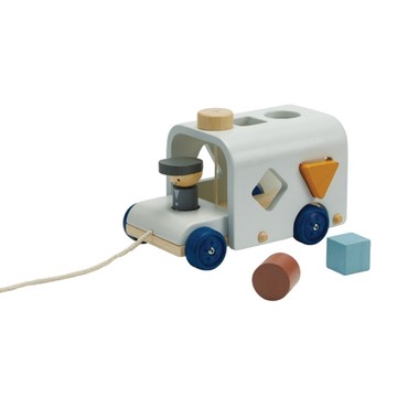 PlanToys 形狀配對小巴士-清新藍