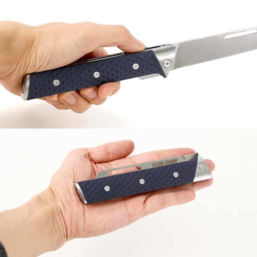 包丁 STEAK CHAMP CHEF S OUTDOOR FOLDING KNIFE 12cm アウトドア