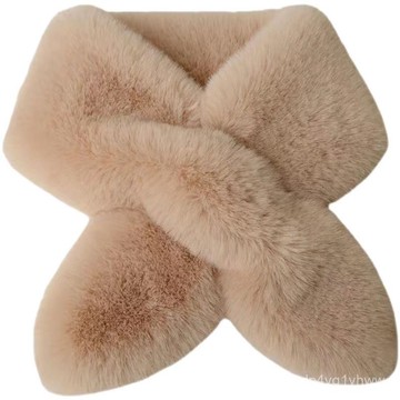 臺灣🚍8H出🉑新款毛絨圍巾仿兔毛毛絨絲巾加厚保暖護頸女士毛絨圍脖交叉毛領巾