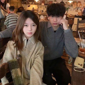 秋冬新款韓系polo針織毛衣男 慵懶感簡約休閒寬鬆上衣男