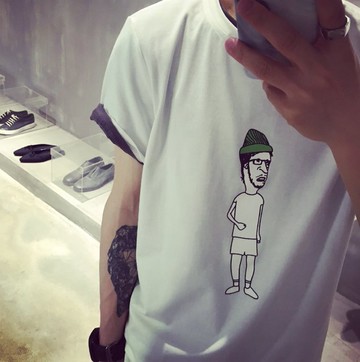 【JP.美日韓】韓國 高品質 定做 鬍渣男 潮流可愛短袖 戴綠帽 男人 老男人 性感 成熟品味 情侶