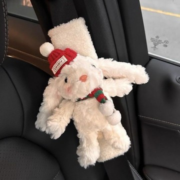 安全帶護套🎀 新款卡通兔兔汽車安全帶護肩套車用超萌爆款毛絨網紅女生車內飾