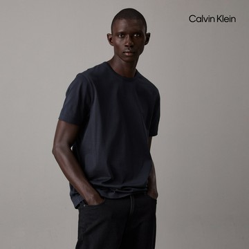 【Calvin Klein】 CK Calvin 雙絲光棉質T 恤_藍色