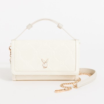 PLAYBOY - 萬用包-附長背帶  Pure系列 - 米白色