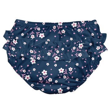 I Play - 寶寶泳褲戲水免穿尿布-深藍小花 (18M)