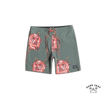 Dark Seas Centro Boardshort 18＂刺青玫瑰彈性海灘褲(兩色)