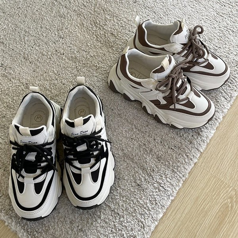 スニーカー ダッドスニーカー ダッドシューズ トラックソール 靴紐 厚底 フラット レディース 黒 ブラック ベージュ 安い スリッポン 靴 婦人靴 韓国 通販 Lineポイント最大0 5 Get Lineショッピング