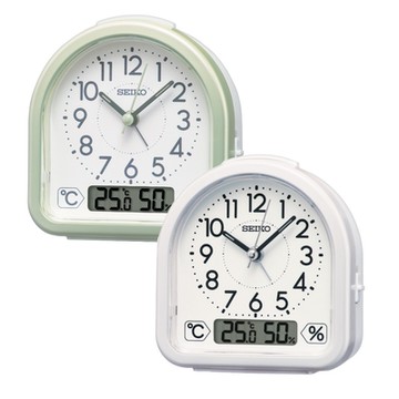 SEIKO 精工 精工雙顯示功能 溫度/溼度 貪睡鬧鐘SK048(QHE191兩色可選)
