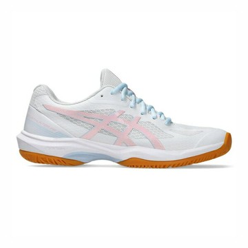 Asics Court Hunter Ff [1072A112-101] 女 羽球鞋 支撐 抗扭 瞬移 白 粉紅 水藍