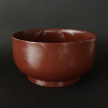 漆深鉢 弁柄 手工木製漆深鉢 紅色