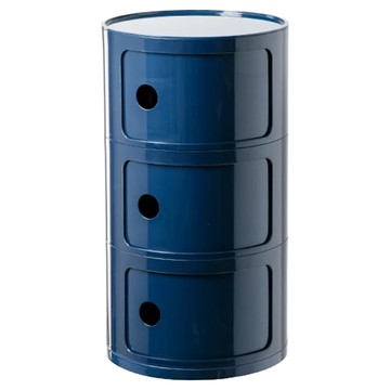 KUIBAO 快豹生活 Val瓦爾圓型邊櫃 三層  軍艦藍  1個