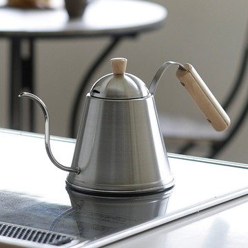 日本下村KOGU ITTEKI 日製18-8不鏽鋼木柄極細口咖啡手沖壺-700ml